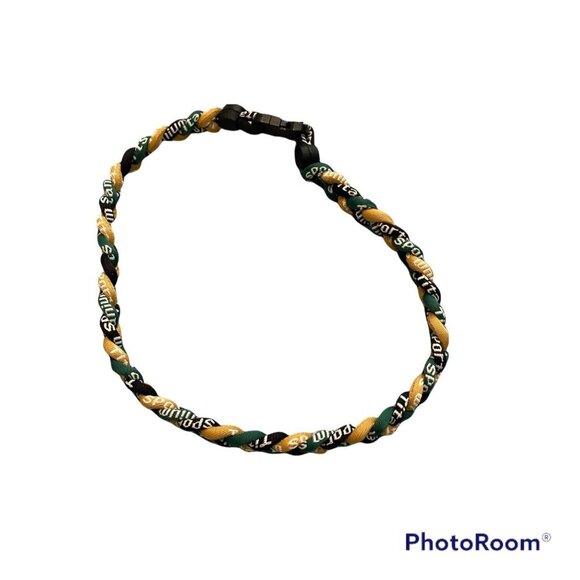 Other - Triple Braided Sports Performance Titanium Necklace - Tan, Green, & Black